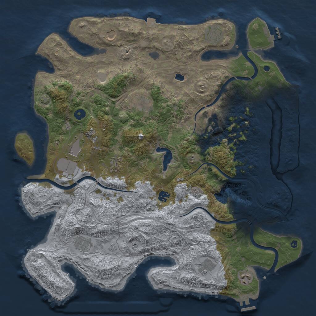 Rust Map: Procedural Map, Size: 4333, Seed: 2147483647, 17 Monuments