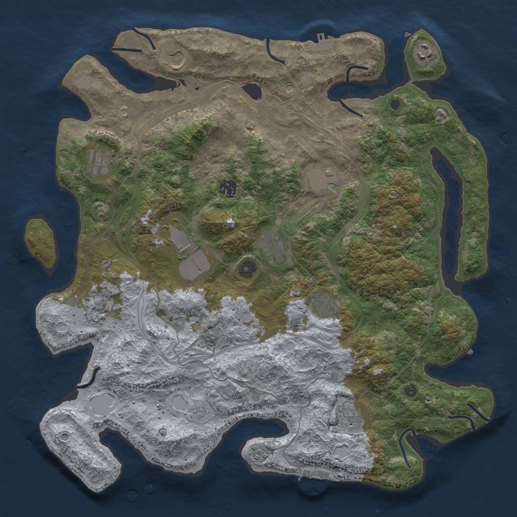 Rust Map: Procedural Map, Size: 4333, Seed: 2147483647, 18 Monuments