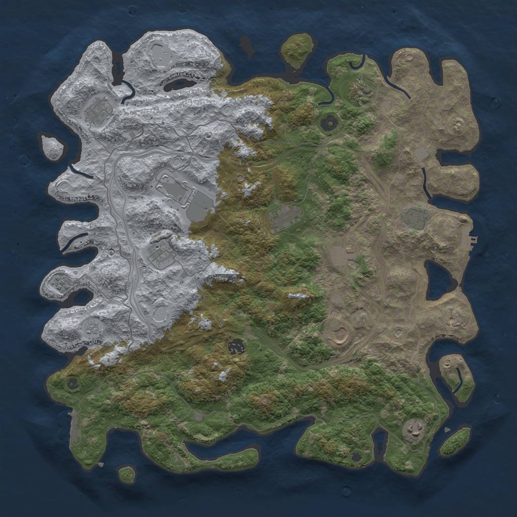 Rust Map: Procedural Map, Size: 4650, Seed: 1345889318, 18 Monuments