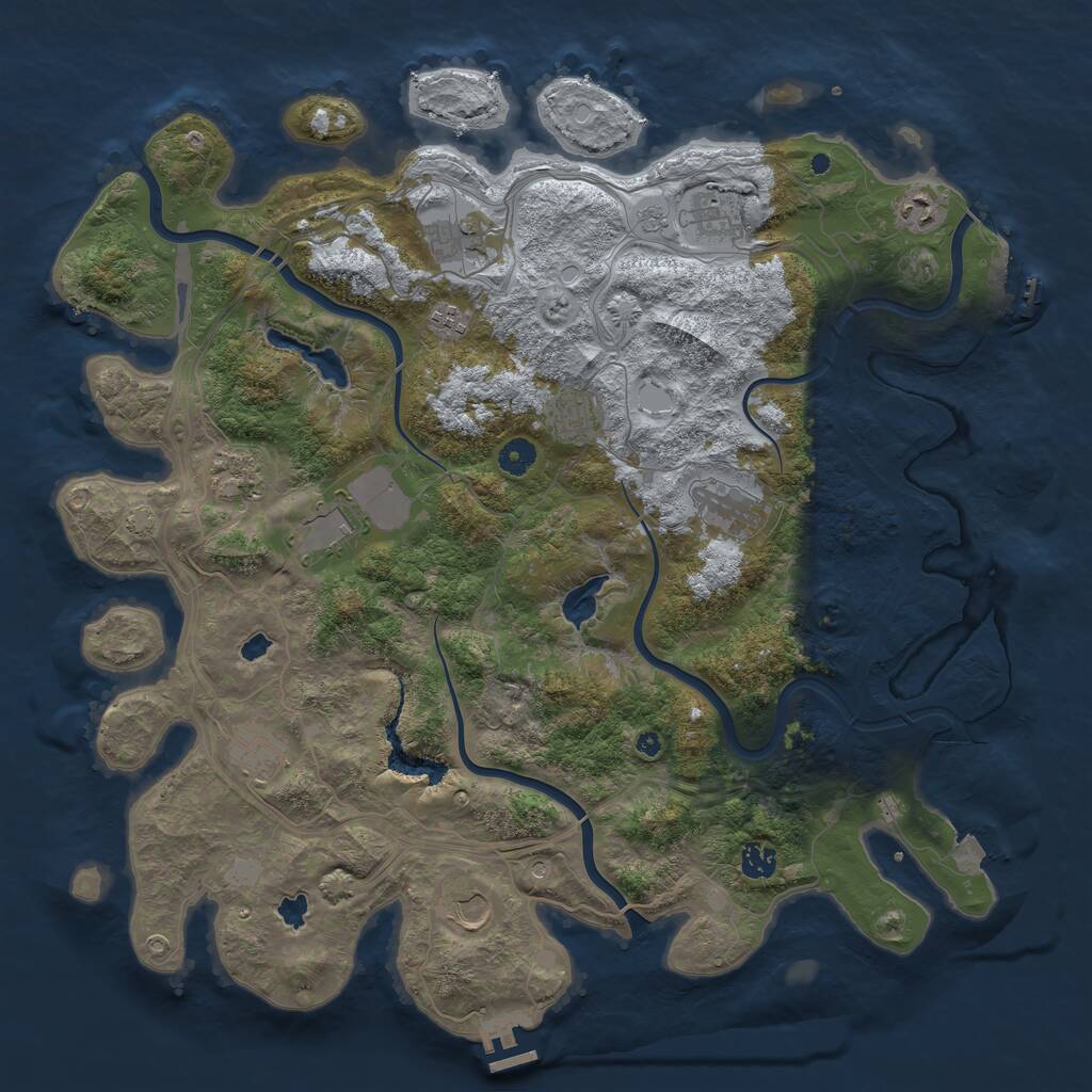 Rust Map: Procedural Map, Size: 4500, Seed: 448181188, 17 Monuments