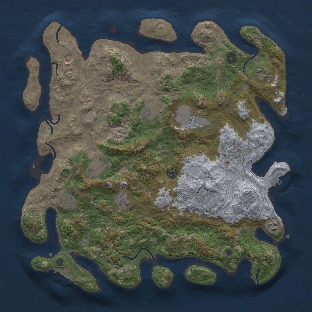 Rust Map: Procedural Map, Size: 4250, Seed: 1521099322, 17 Monuments