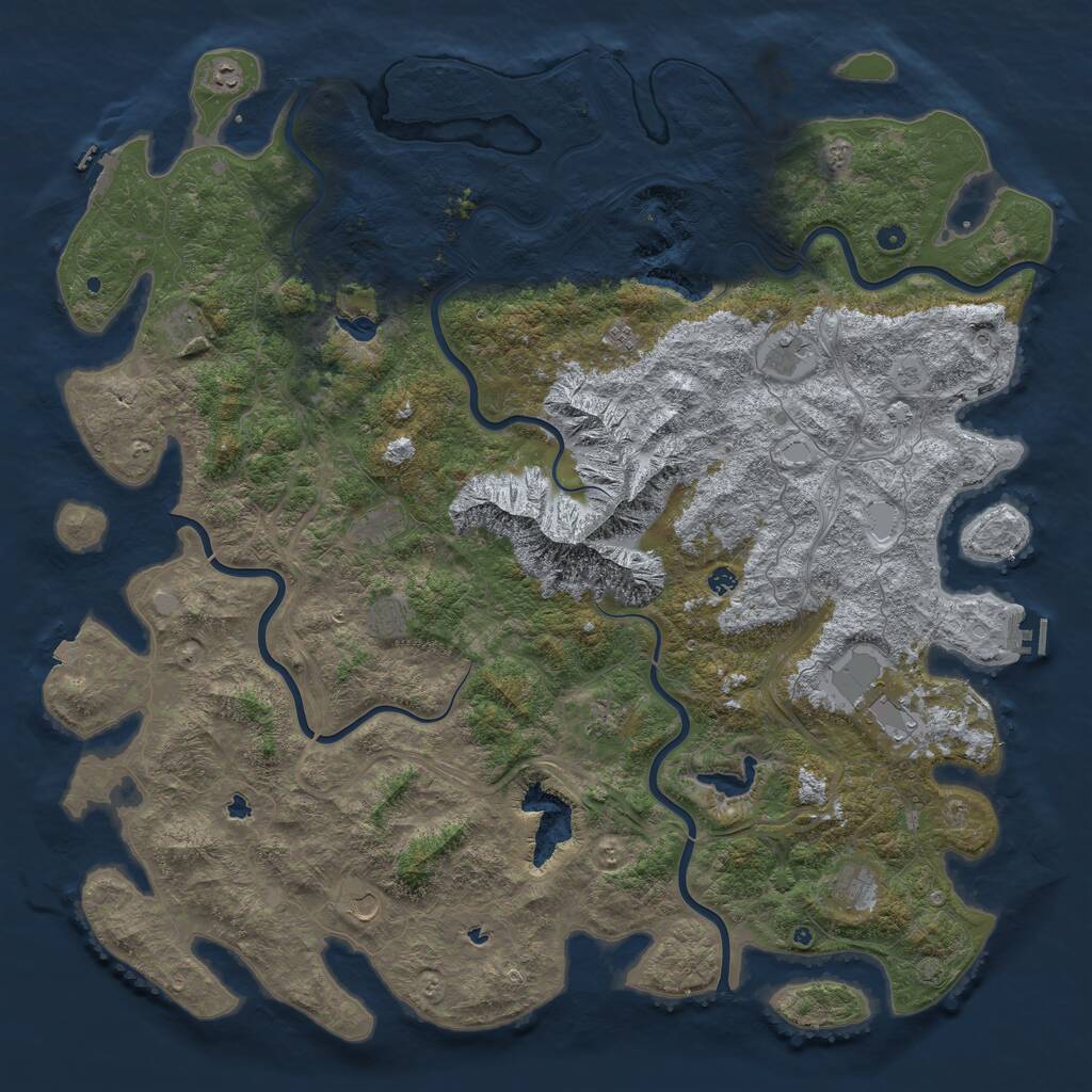 Rust Map: Procedural Map, Size: 6000, Seed: 17482947, 17 Monuments