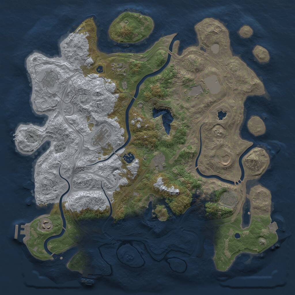Rust Map: Procedural Map, Size: 4250, Seed: 903061667, 16 Monuments