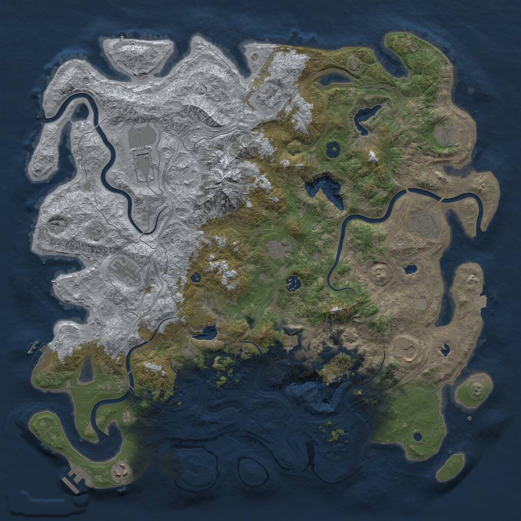 Rust Map: Procedural Map, Size: 5000, Seed: 2022023, 17 Monuments