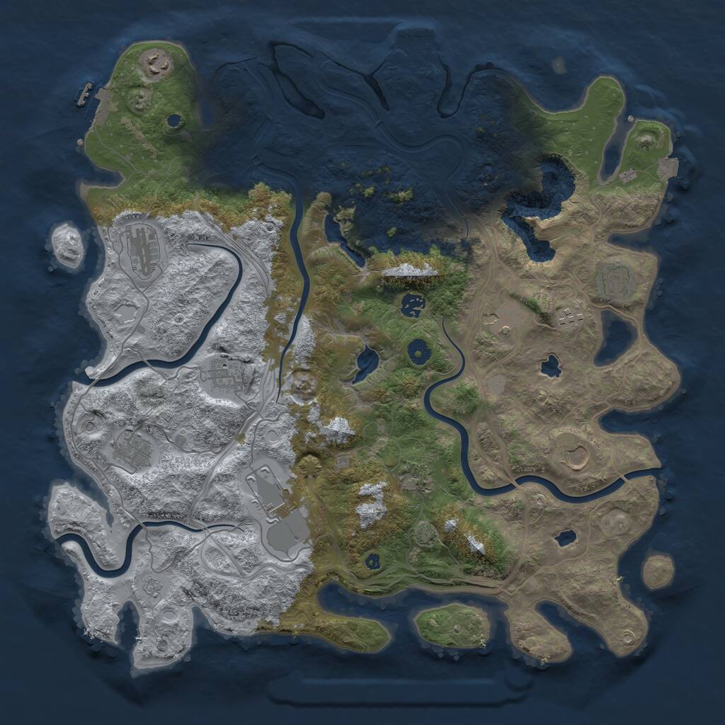 Rust Map: Procedural Map, Size: 4500, Seed: 789616027, 17 Monuments