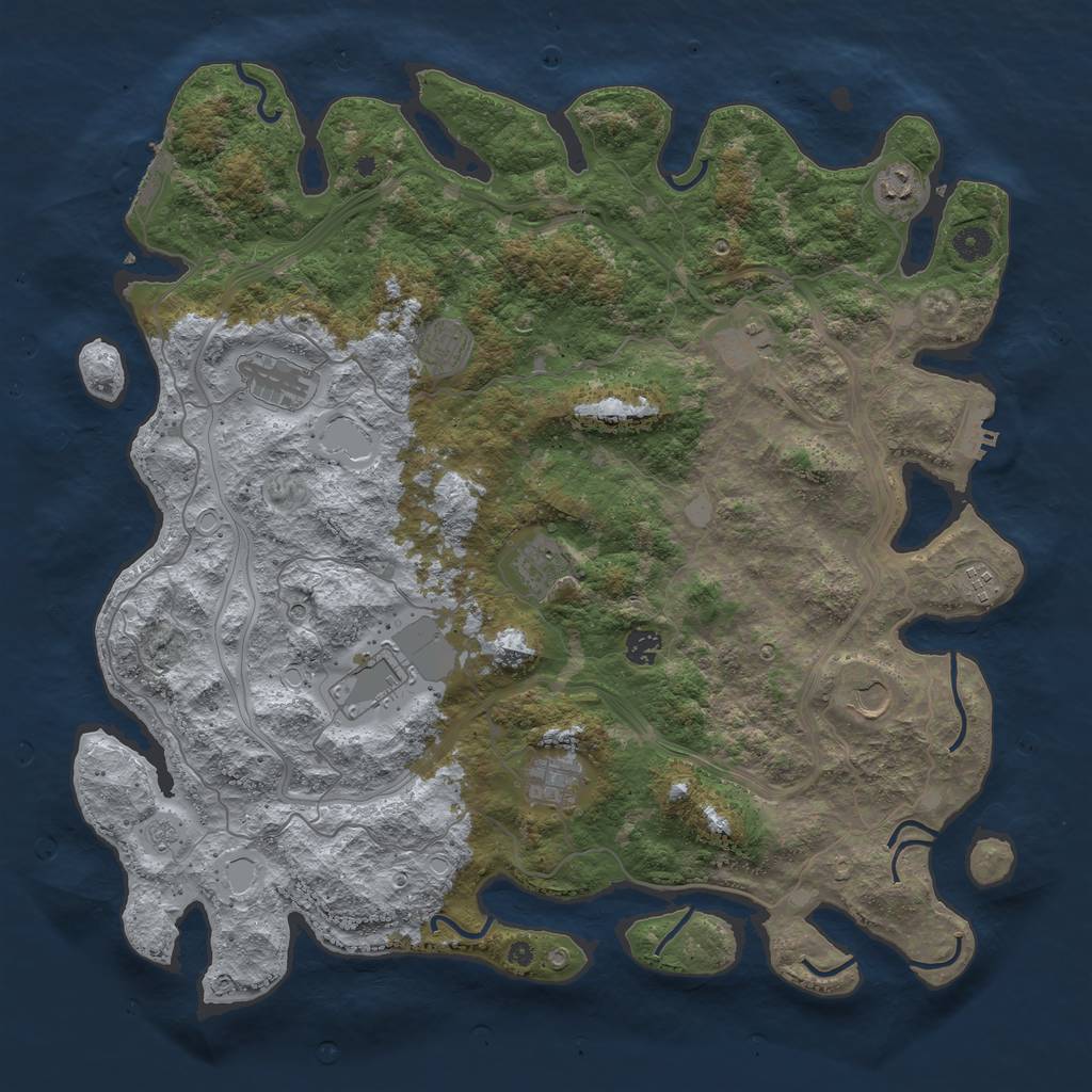 Rust Map: Procedural Map, Size: 4500, Seed: 789616027, 17 Monuments