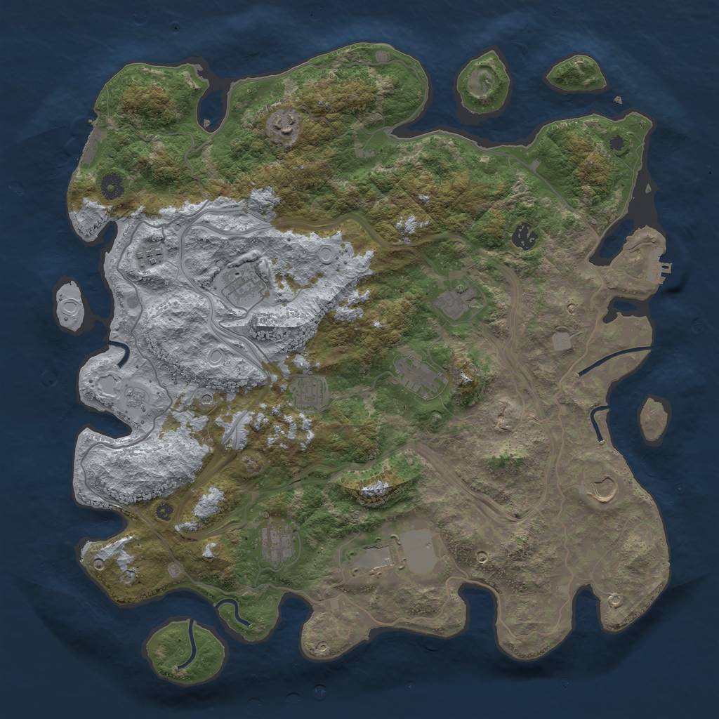 Rust Map: Procedural Map, Size: 4300, Seed: 637884441, 17 Monuments