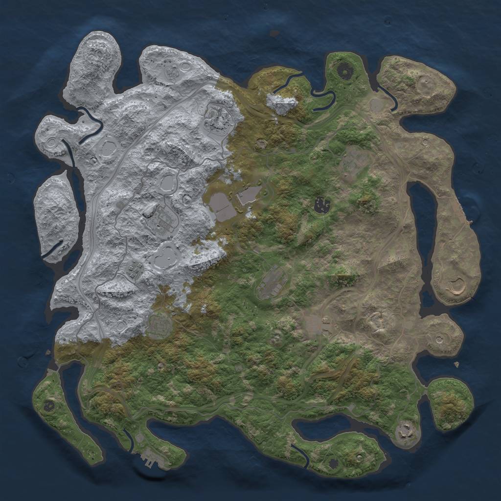 Rust Map: Procedural Map, Size: 4500, Seed: 1855992930, 18 Monuments