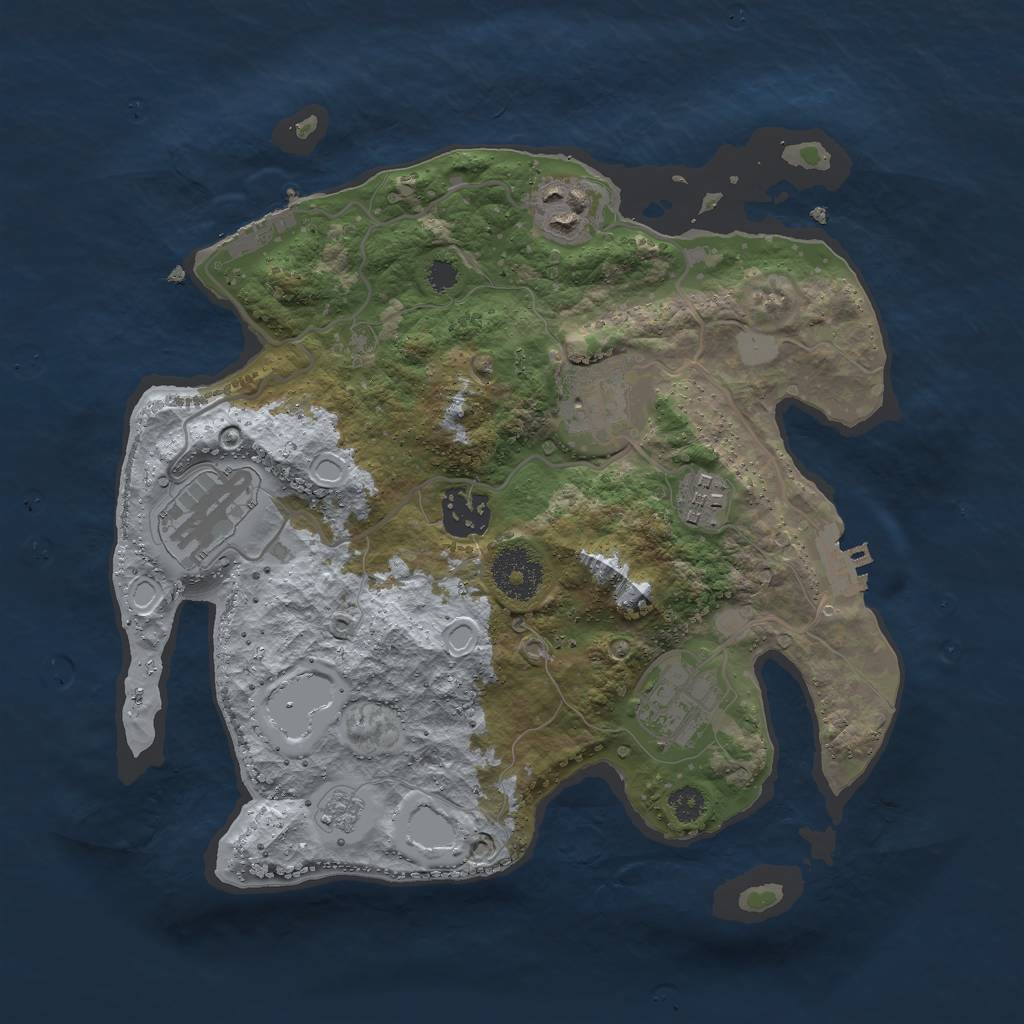 Rust Map: Procedural Map, Size: 3000, Seed: 1602, 12 Monuments