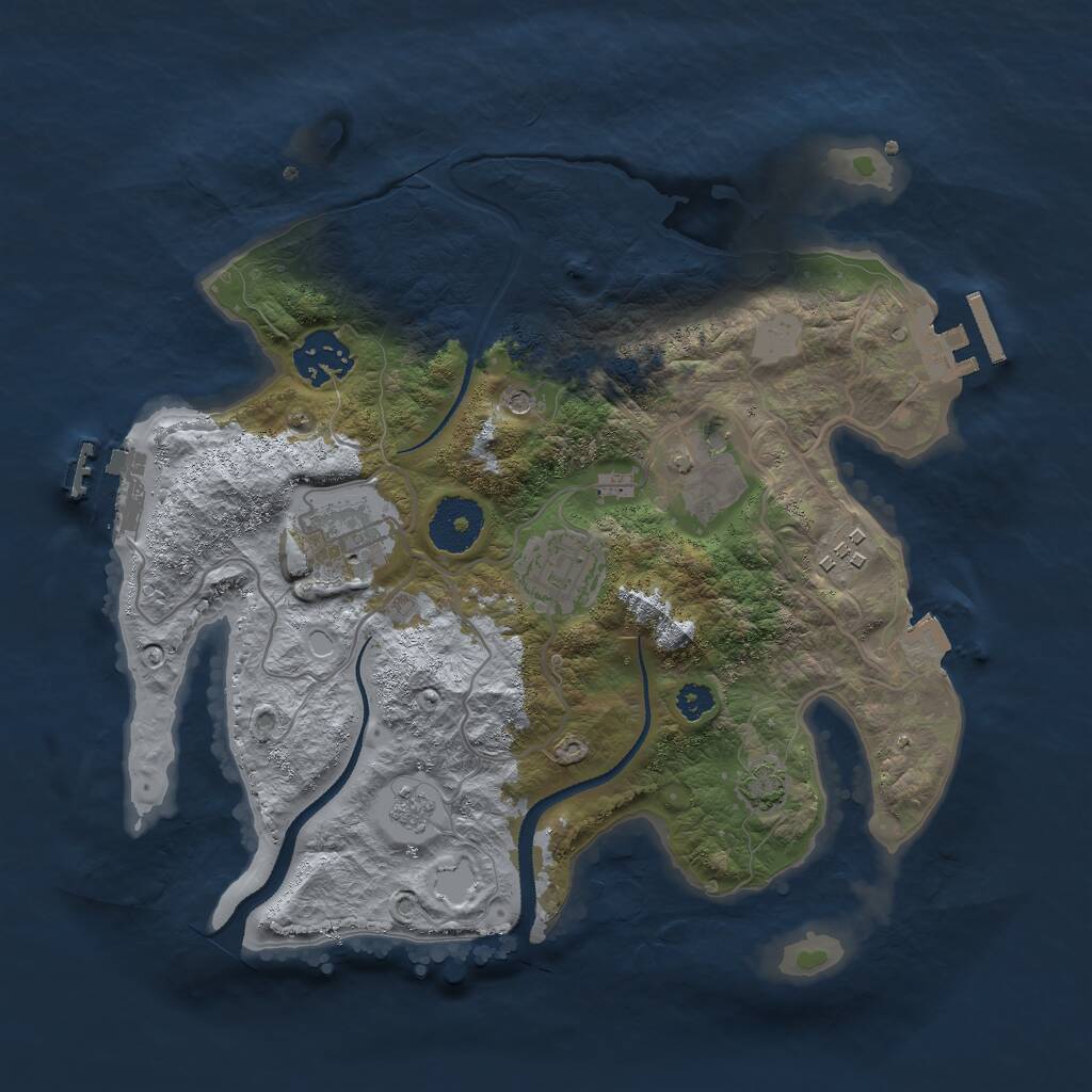 Rust Map: Procedural Map, Size: 3000, Seed: 1602, 11 Monuments