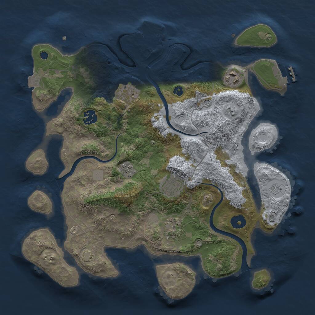 Rust Map: Procedural Map, Size: 3250, Seed: 797036426, 12 Monuments