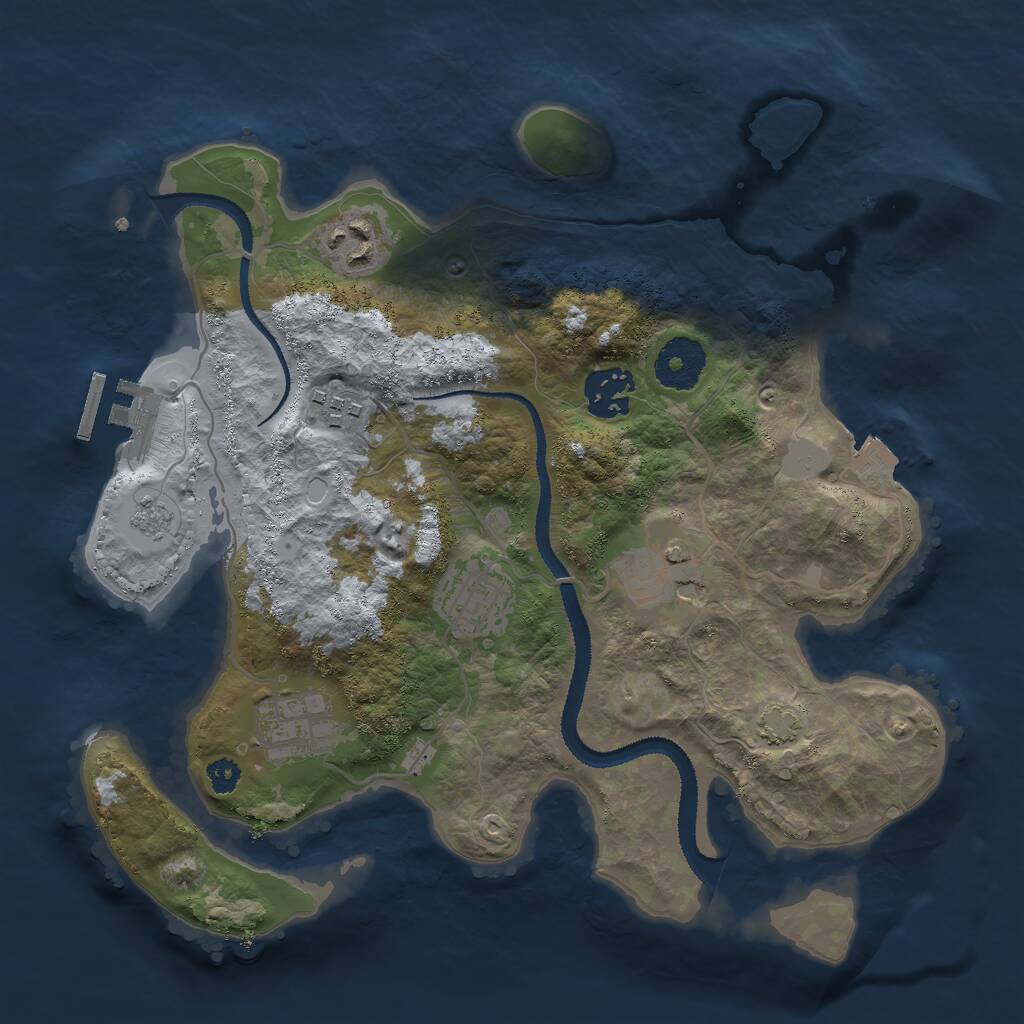 Rust Map: Procedural Map, Size: 3000, Seed: 6587413, 10 Monuments
