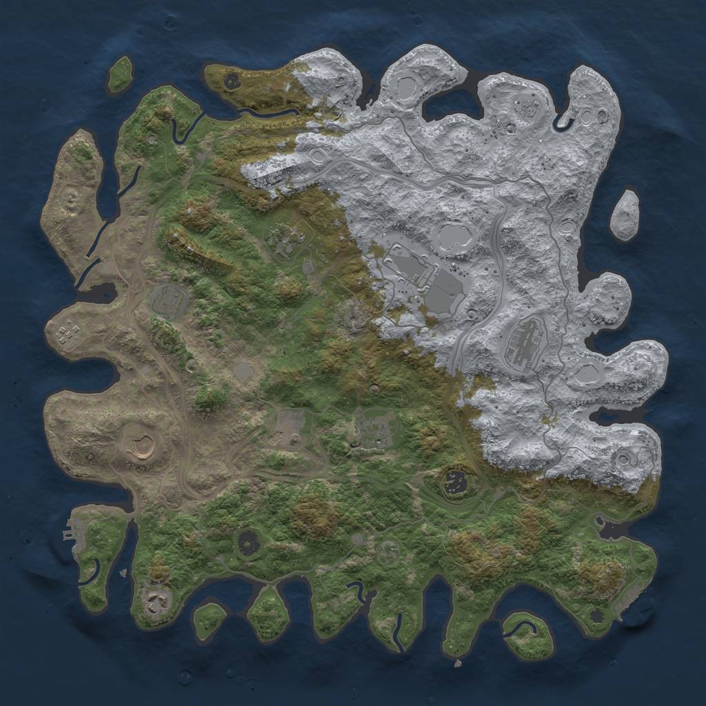 Rust Map: Procedural Map, Size: 4500, Seed: 342342, 17 Monuments