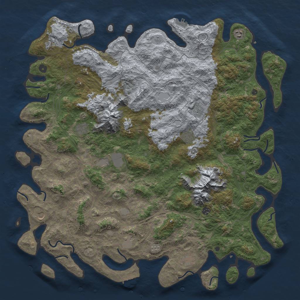 Rust Map: Procedural Map, Size: 5500, Seed: 408943752, 18 Monuments