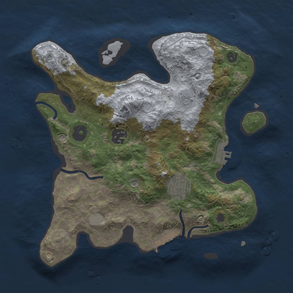 Rust Map: Procedural Map, Size: 2800, Seed: 13835, 9 Monuments