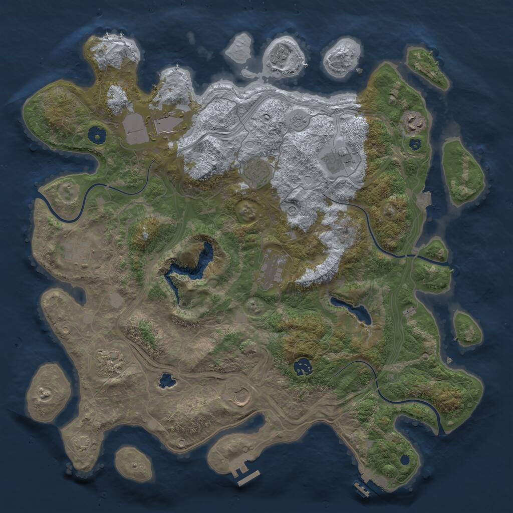 Rust Map: Procedural Map, Size: 4250, Seed: 8274, 16 Monuments