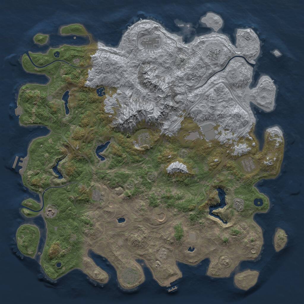 Rust Map: Procedural Map, Size: 5000, Seed: 1500709947, 17 Monuments