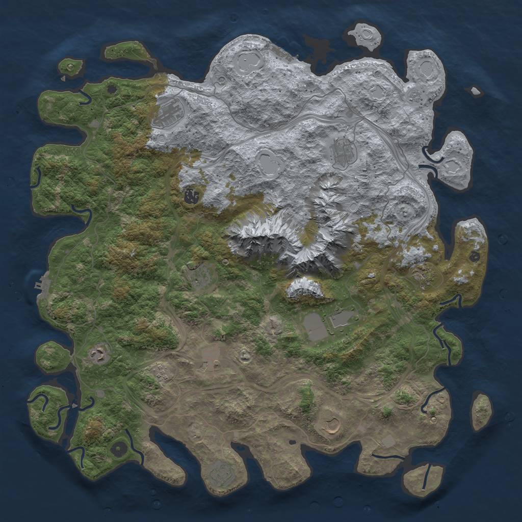 Rust Map: Procedural Map, Size: 5000, Seed: 1500709947, 18 Monuments