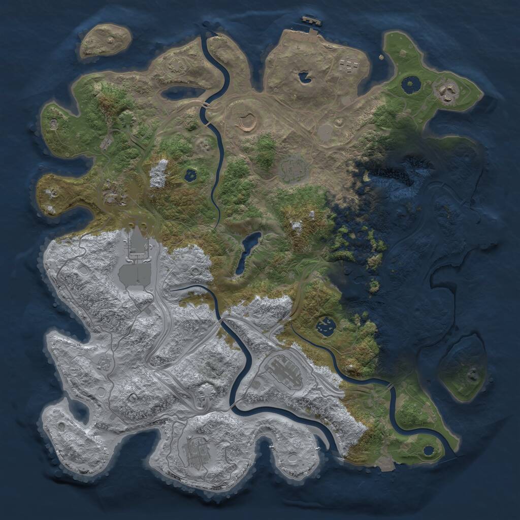 Rust Map: Procedural Map, Size: 4250, Seed: 2093640689, 16 Monuments