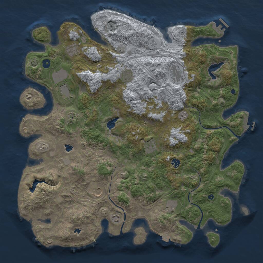 Rust Map: Procedural Map, Size: 4500, Seed: 573674473, 17 Monuments