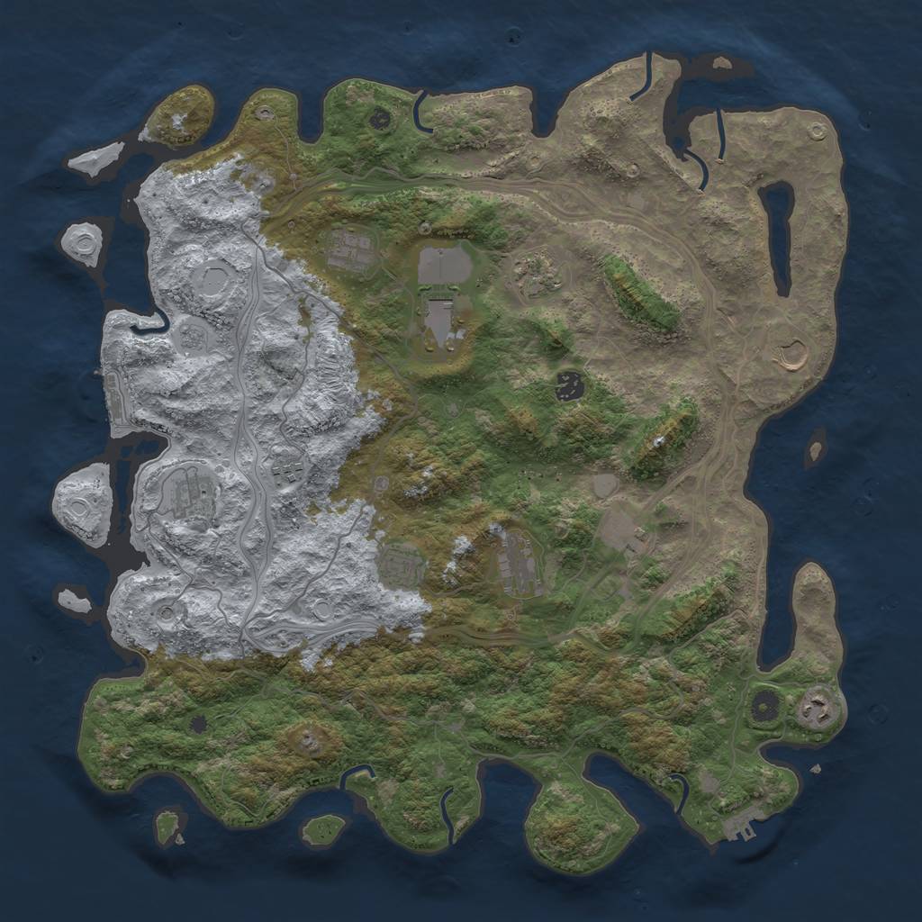 Rust Map: Procedural Map, Size: 4550, Seed: 1333333333, 18 Monuments