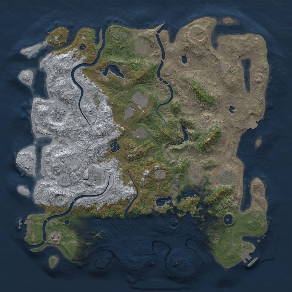 Rust Map: Procedural Map, Size: 4550, Seed: 1333333333, 17 Monuments