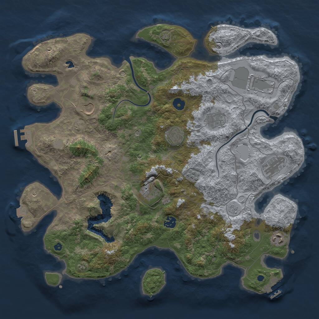 Rust Map: Procedural Map, Size: 4000, Seed: 1684694115, 15 Monuments