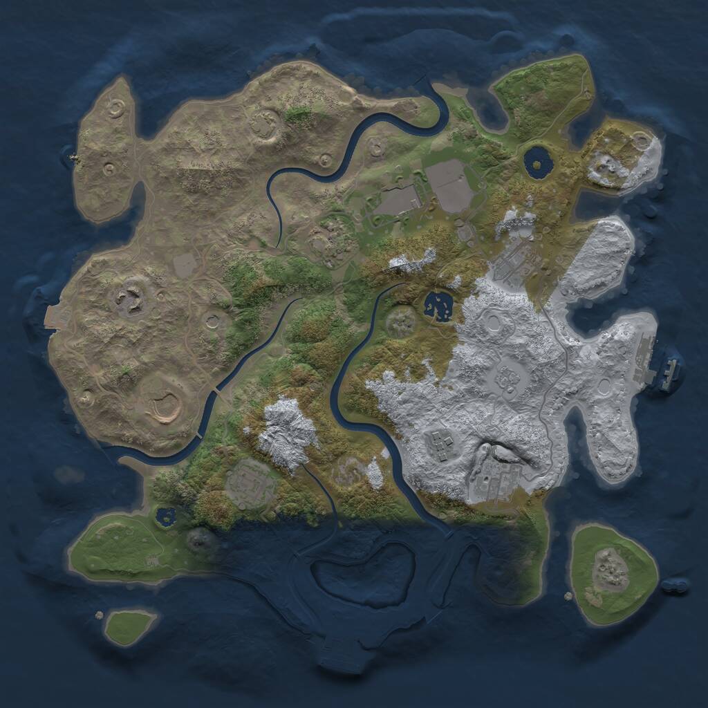 Rust Map: Procedural Map, Size: 3500, Seed: 1431978923, 15 Monuments