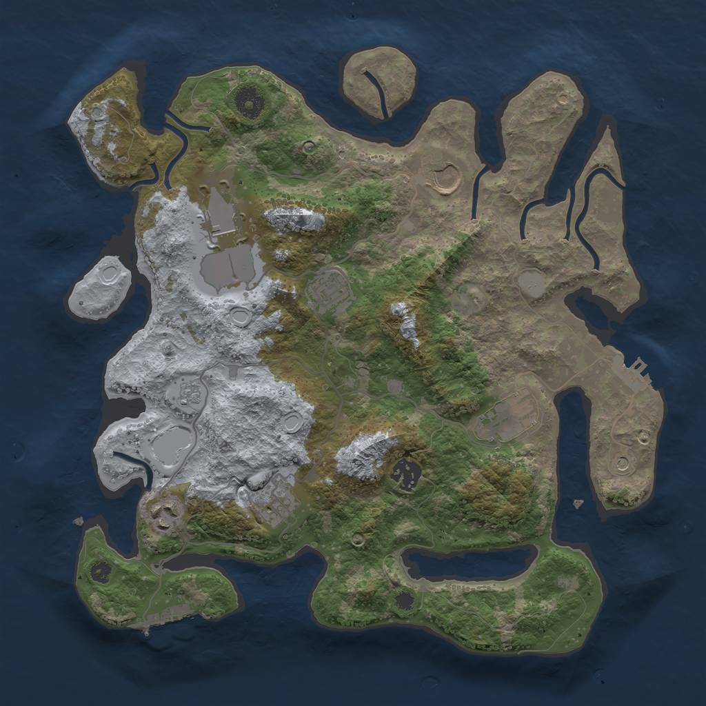 Rust Map: Procedural Map, Size: 3500, Seed: 8964305, 14 Monuments