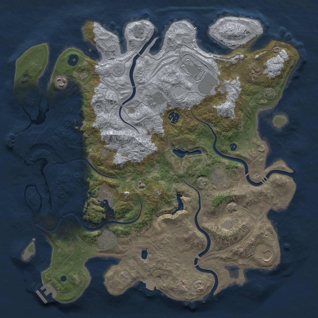 Rust Map: Procedural Map, Size: 4250, Seed: 14420, 16 Monuments