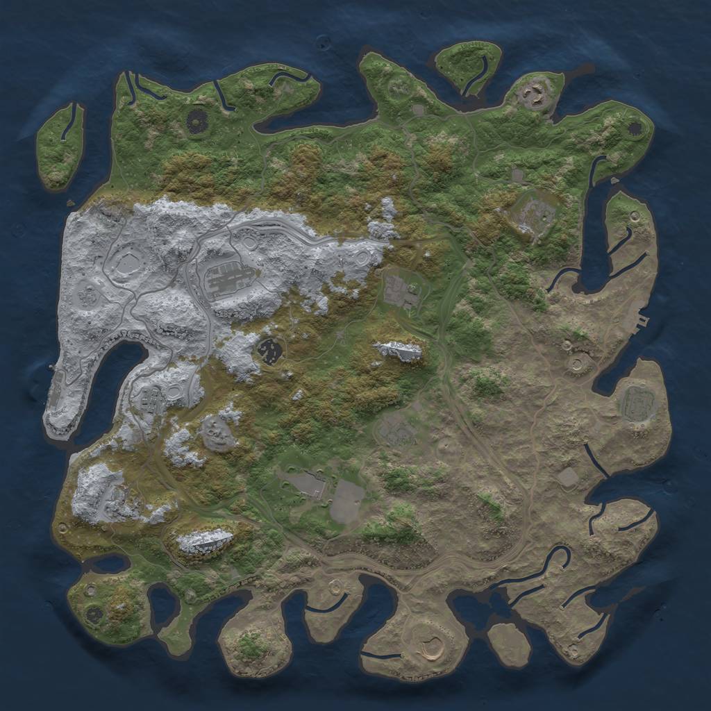 Rust Map: Procedural Map, Size: 4500, Seed: 1447036025, 18 Monuments