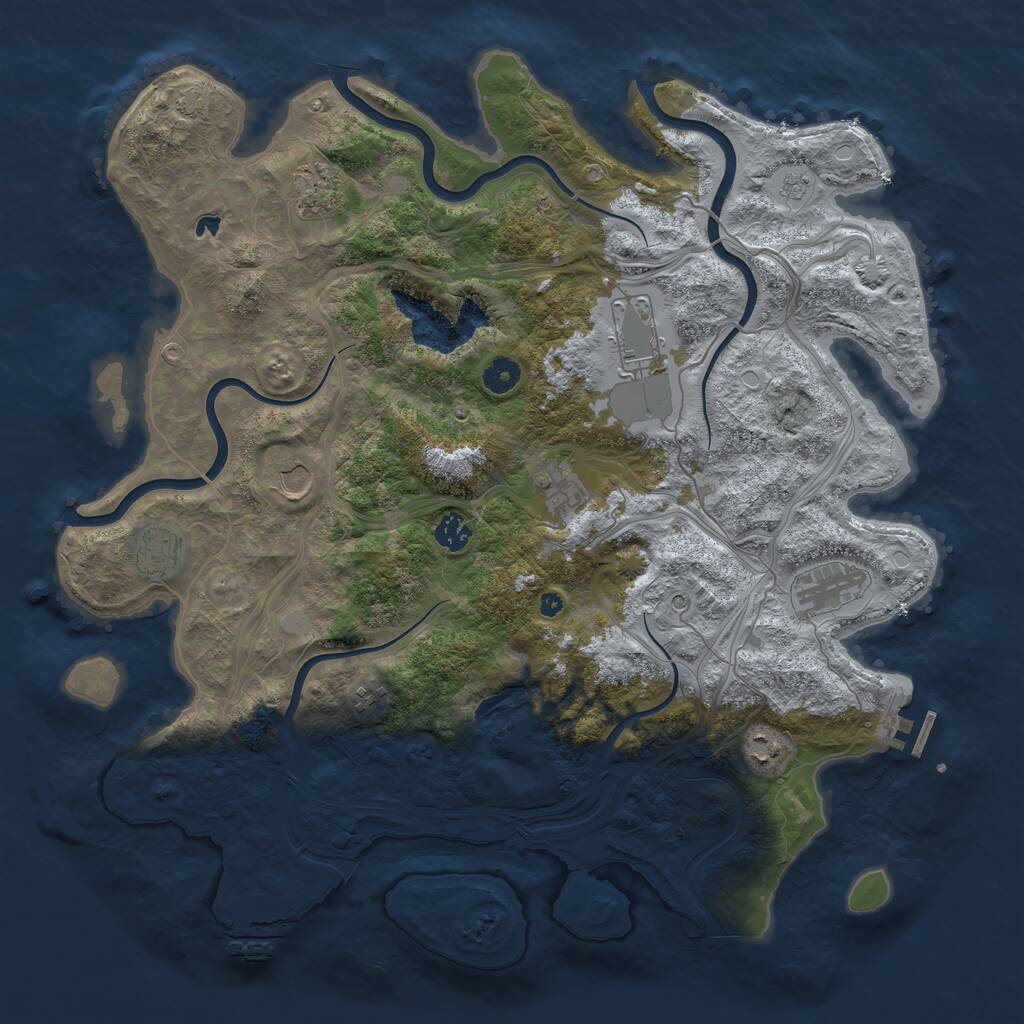 Rust Map: Procedural Map, Size: 4300, Seed: 354143847, 15 Monuments