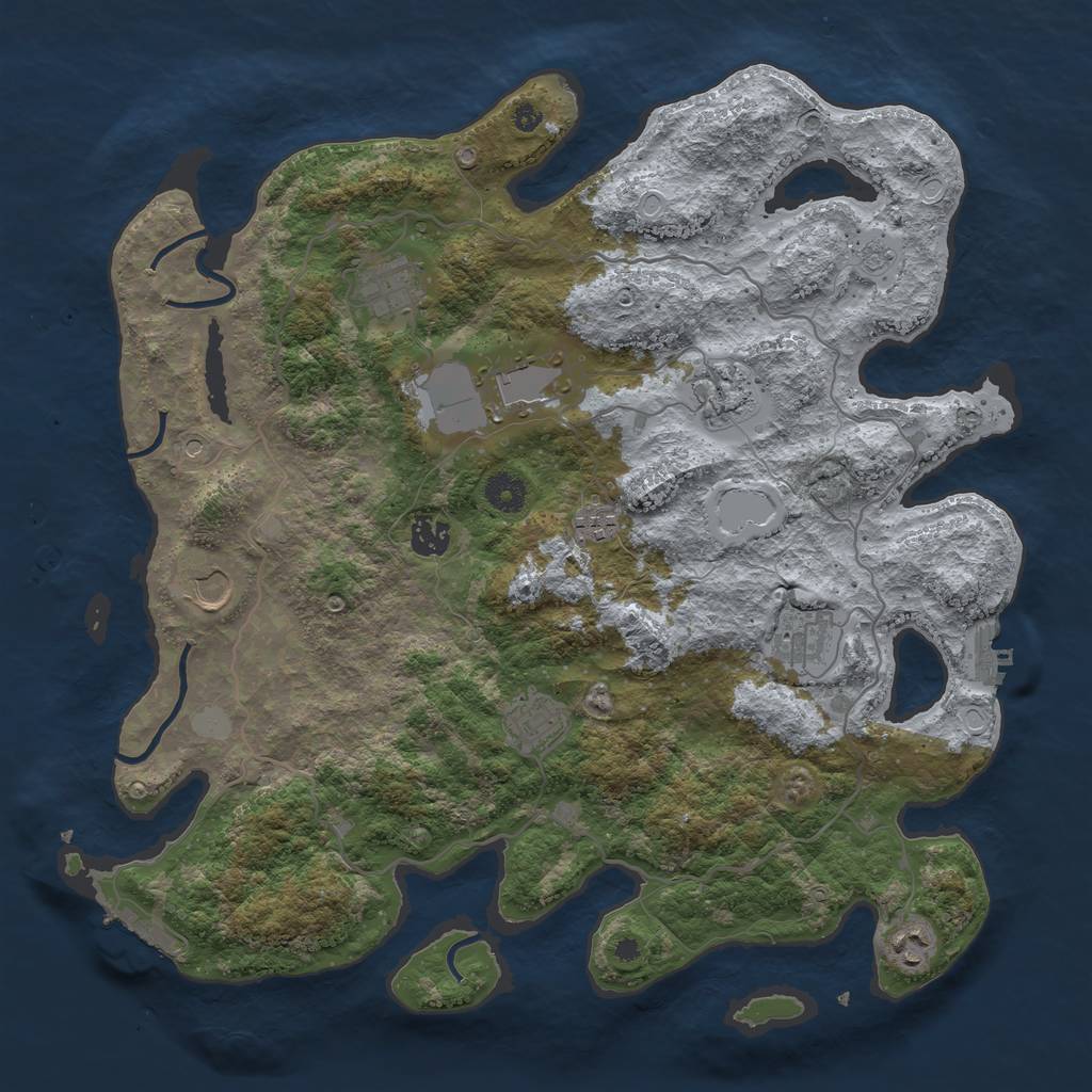 Rust Map: Procedural Map, Size: 4000, Seed: 1859830902, 16 Monuments