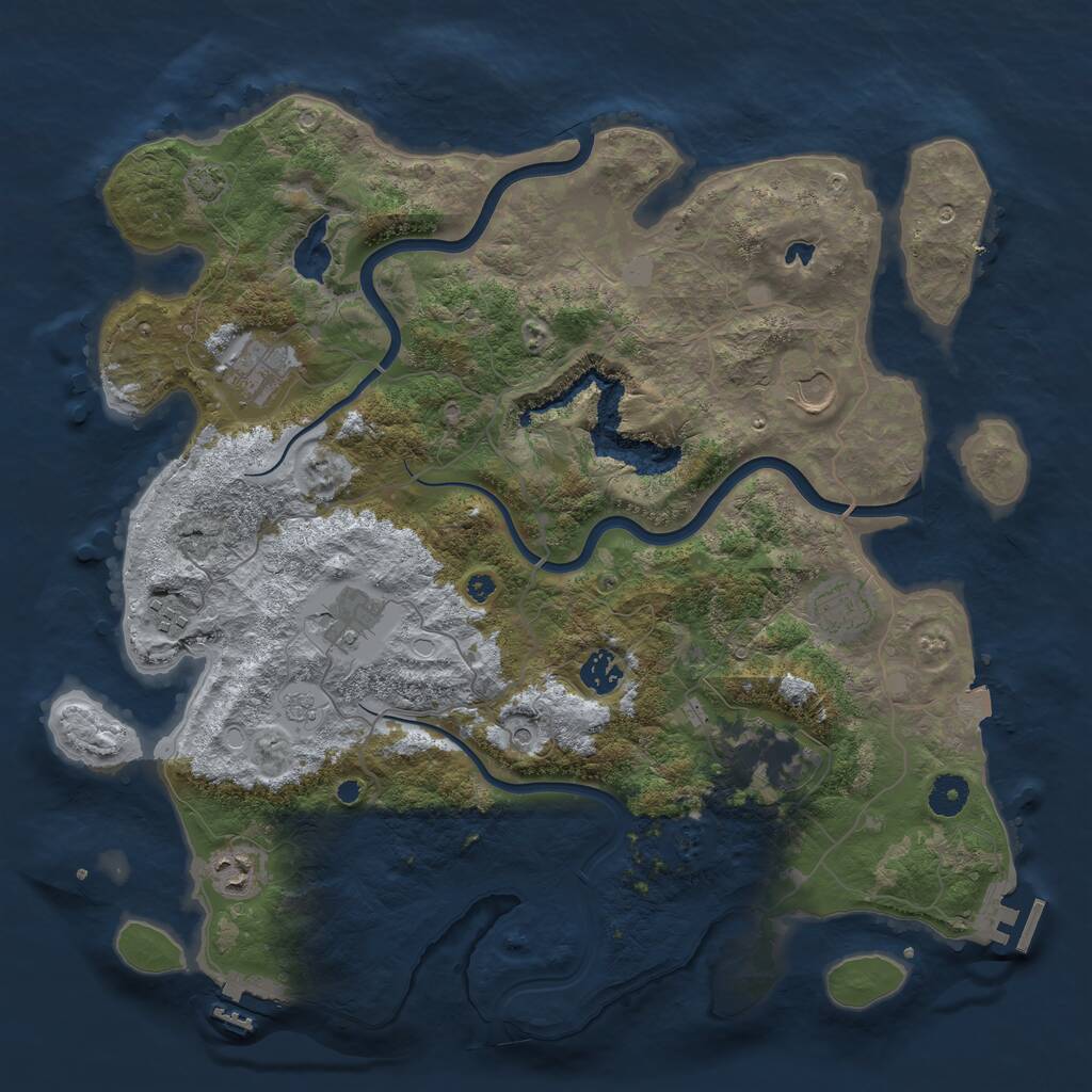 Rust Map: Procedural Map, Size: 4000, Seed: 260986, 14 Monuments