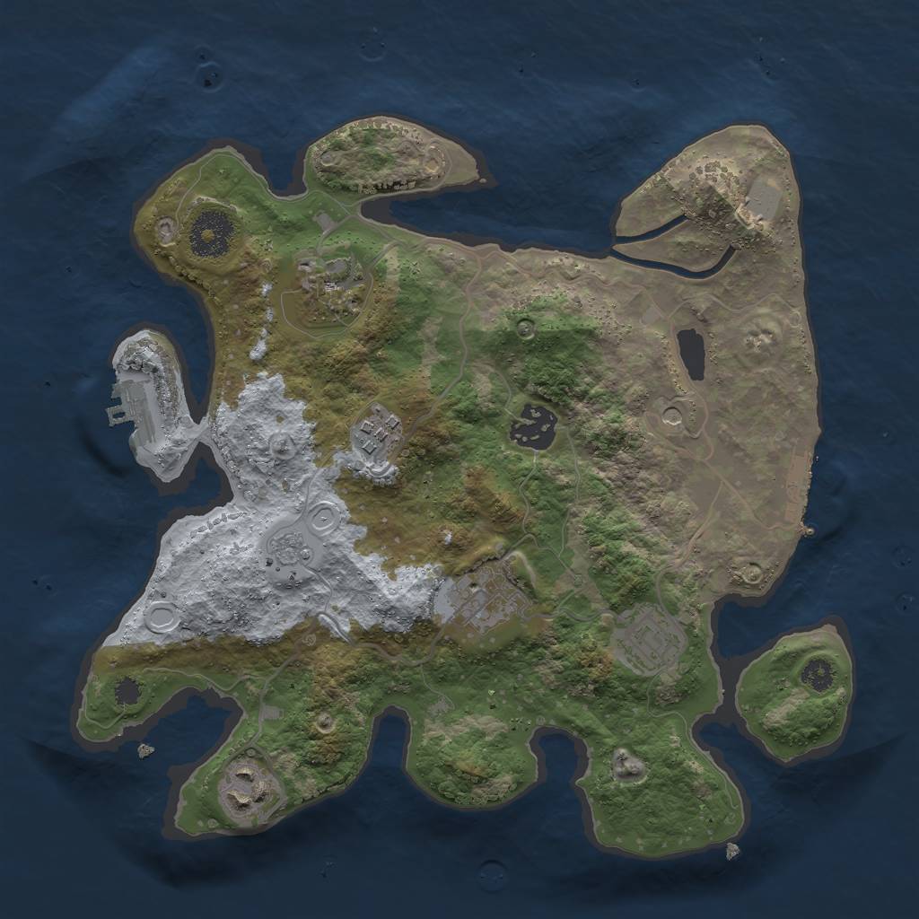 Rust Map: Procedural Map, Size: 3000, Seed: 447, 13 Monuments