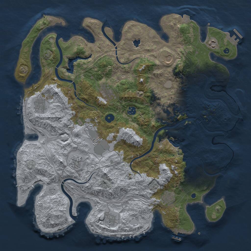 Rust Map: Procedural Map, Size: 4300, Seed: 6000, 17 Monuments