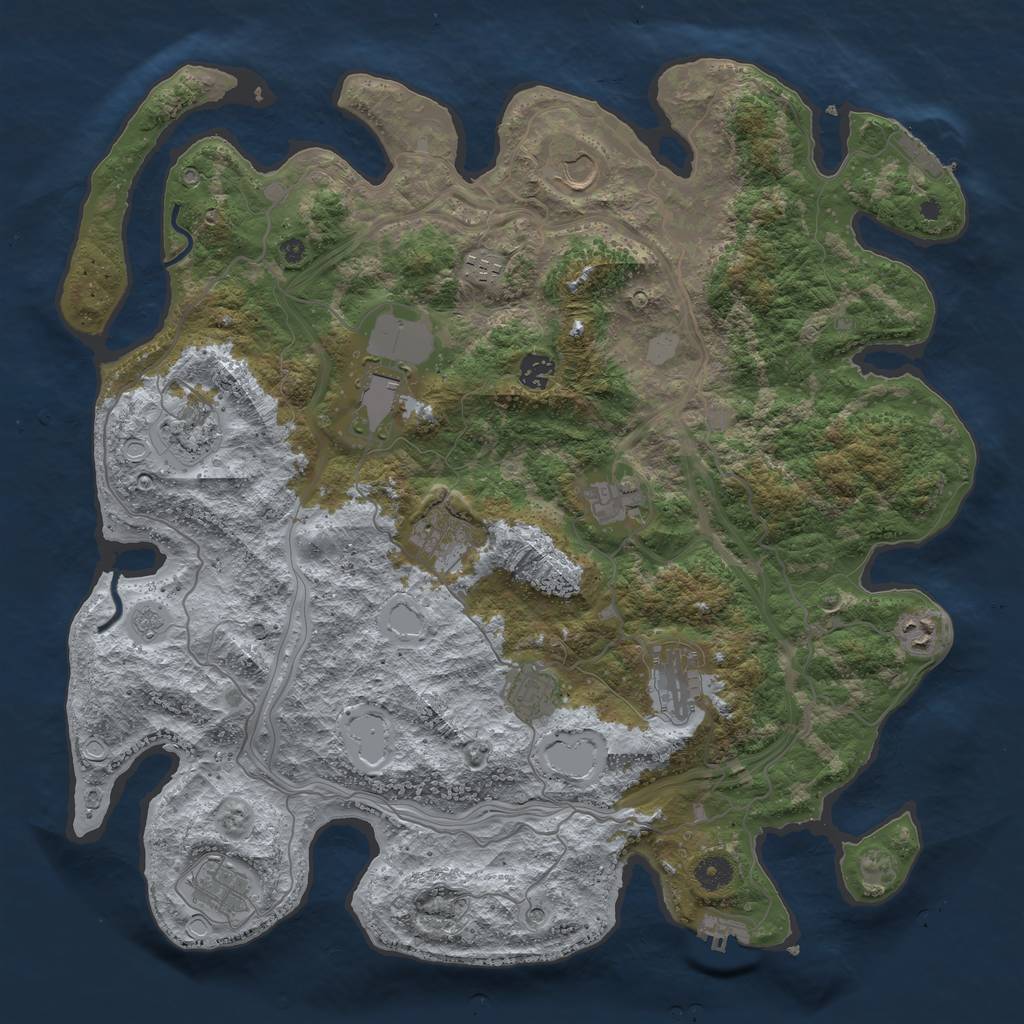 Rust Map: Procedural Map, Size: 4300, Seed: 6000, 18 Monuments
