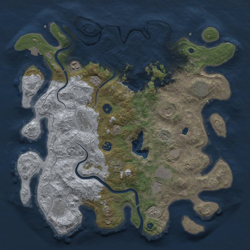 Rust Map: Procedural Map, Size: 4000, Seed: 47622, 13 Monuments