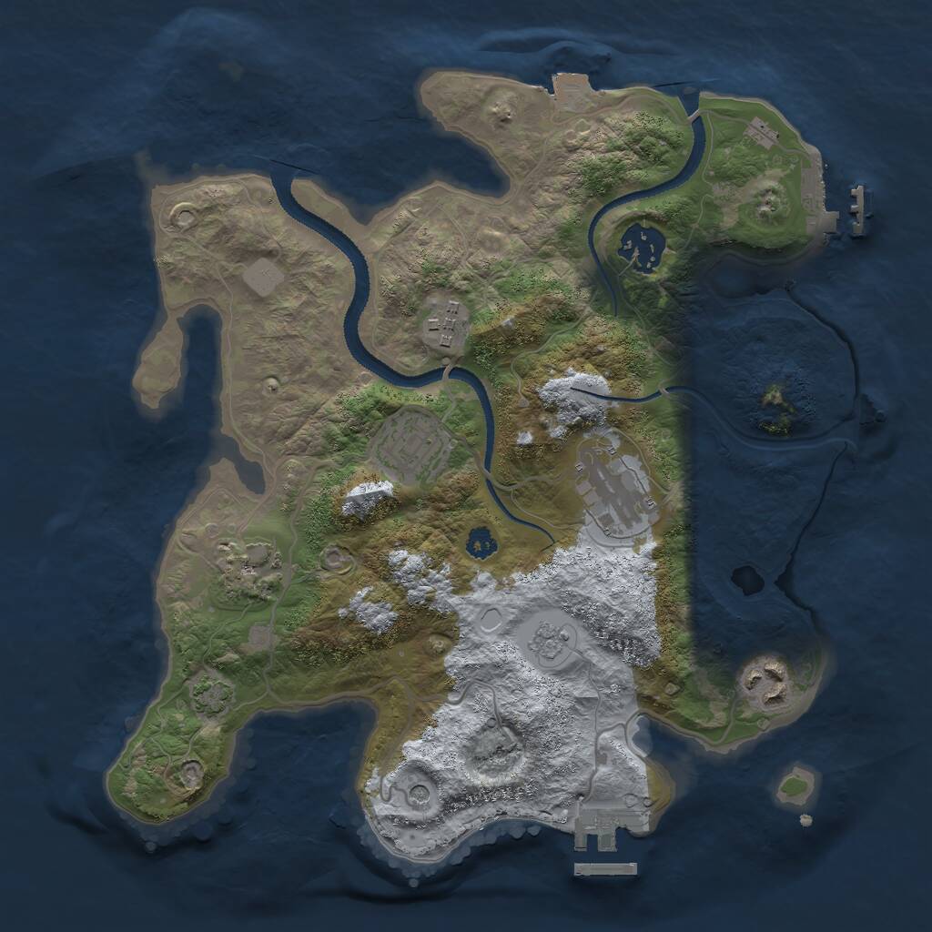 Rust Map: Procedural Map, Size: 3000, Seed: 178647, 12 Monuments