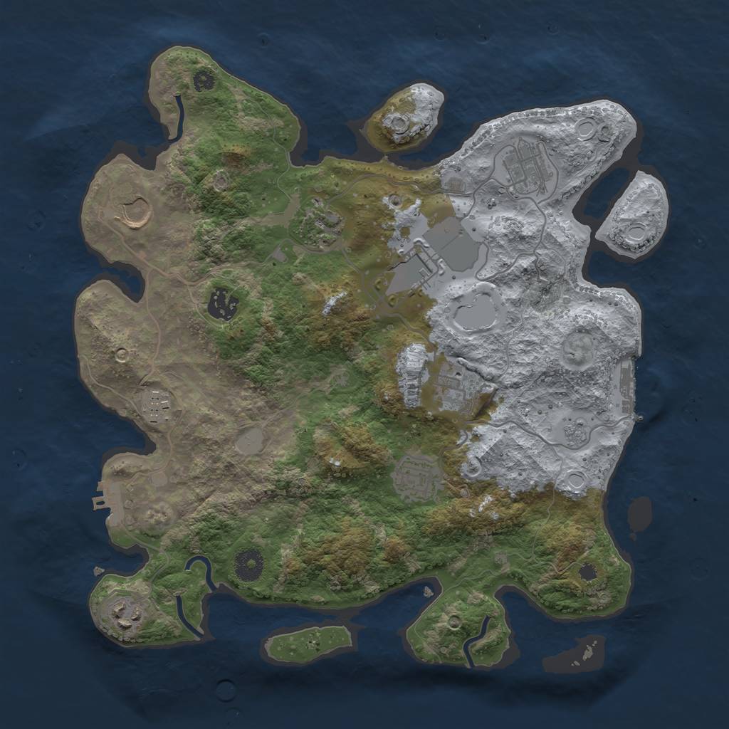 Rust Map: Procedural Map, Size: 3500, Seed: 830314165, 15 Monuments