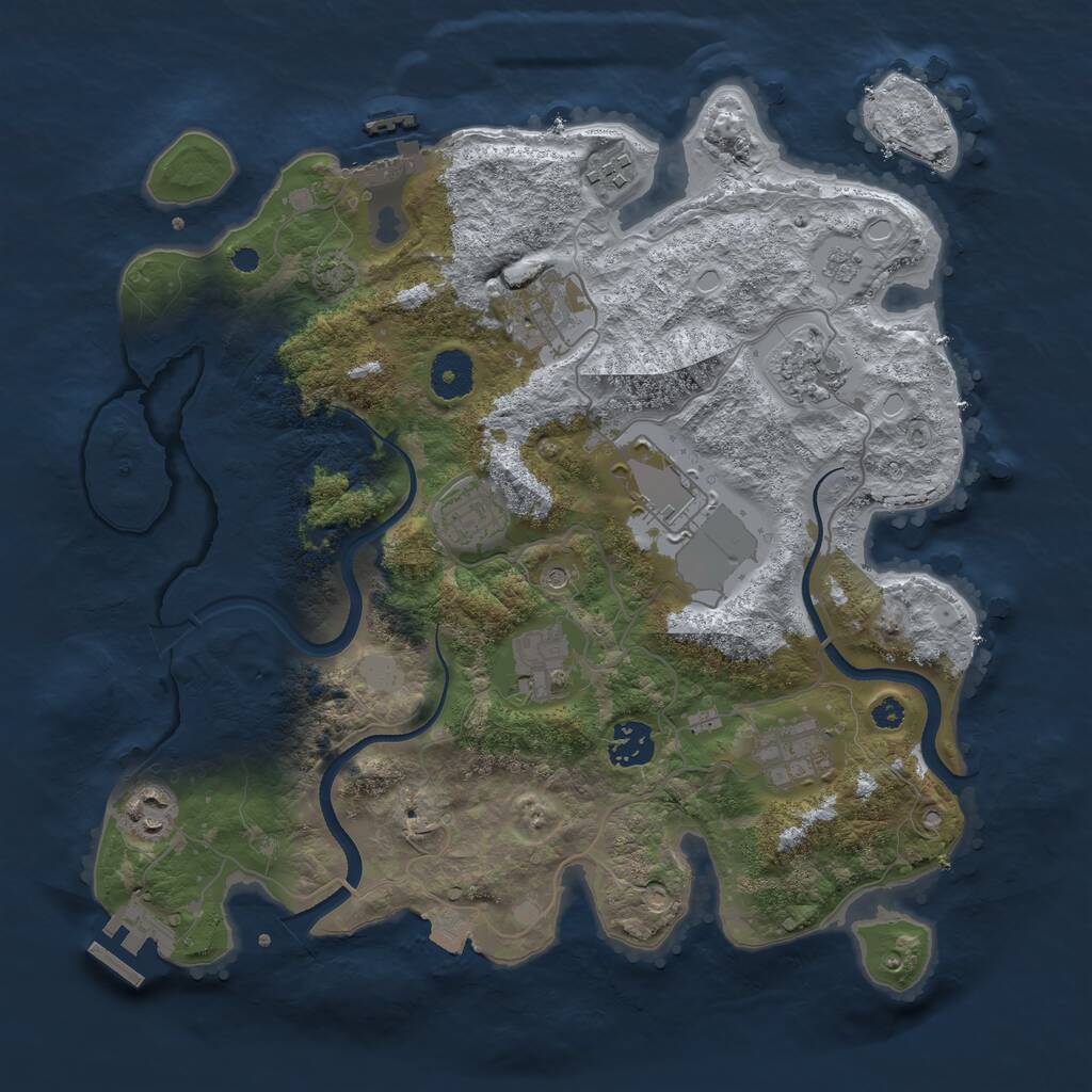 Rust Map: Procedural Map, Size: 3500, Seed: 62886606, 15 Monuments