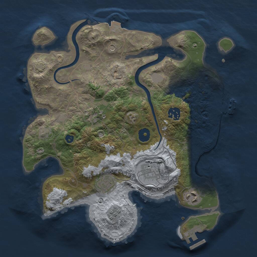 Rust Map: Procedural Map, Size: 3000, Seed: 1514441519, 11 Monuments