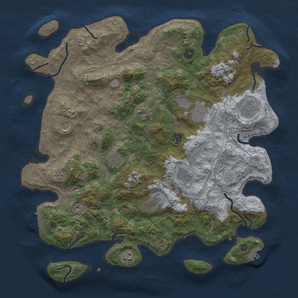 Rust Map: Procedural Map, Size: 4250, Seed: 68546651, 17 Monuments
