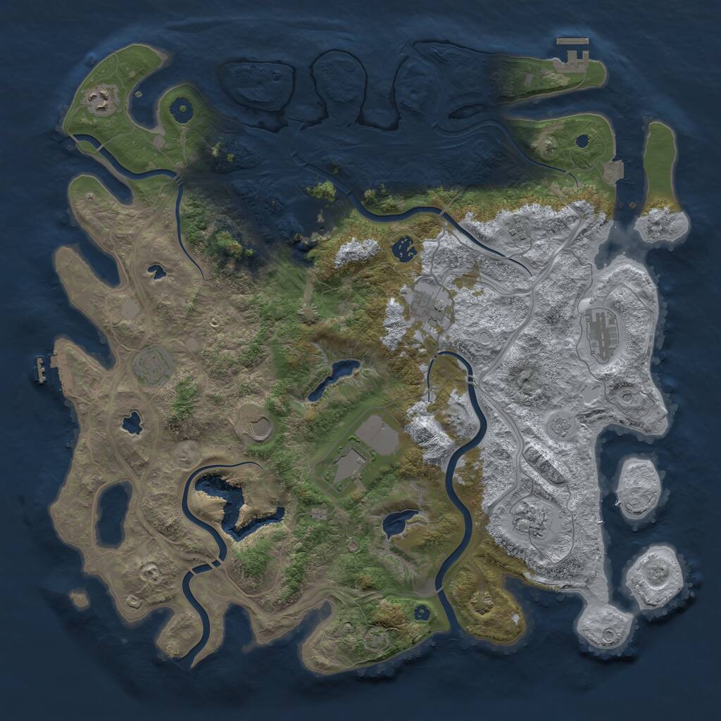 Rust Map: Procedural Map, Size: 4500, Seed: 11223, 16 Monuments