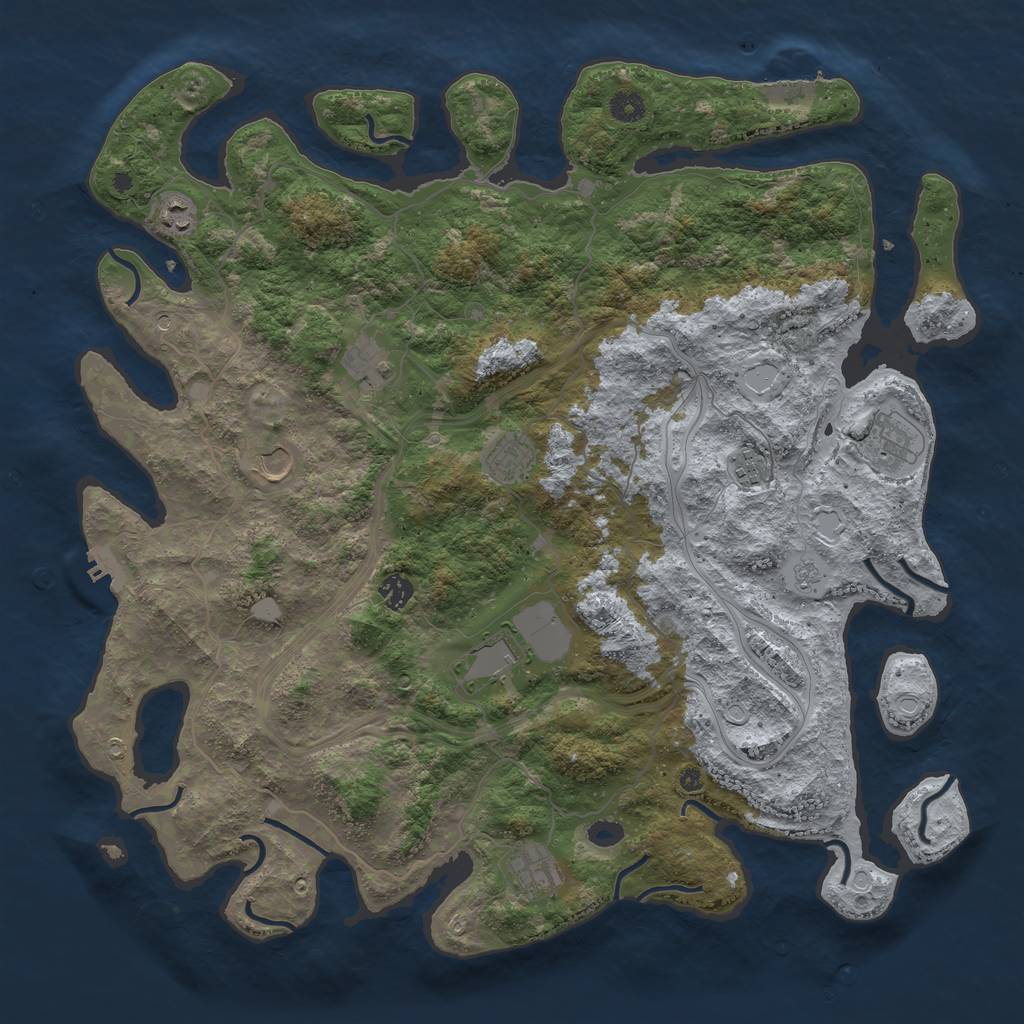 Rust Map: Procedural Map, Size: 4500, Seed: 11223, 16 Monuments