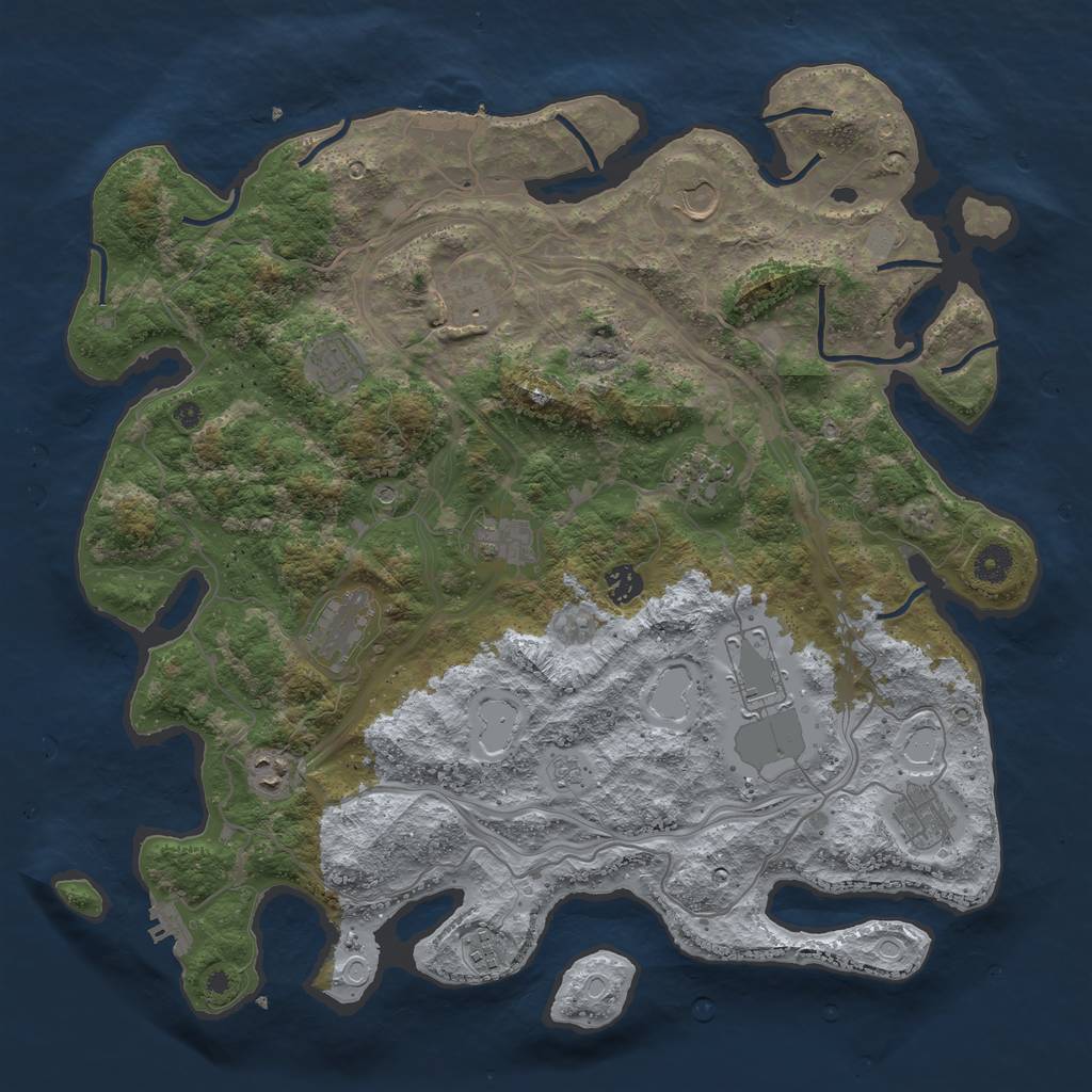 Rust Map: Procedural Map, Size: 4250, Seed: 697347235, 18 Monuments