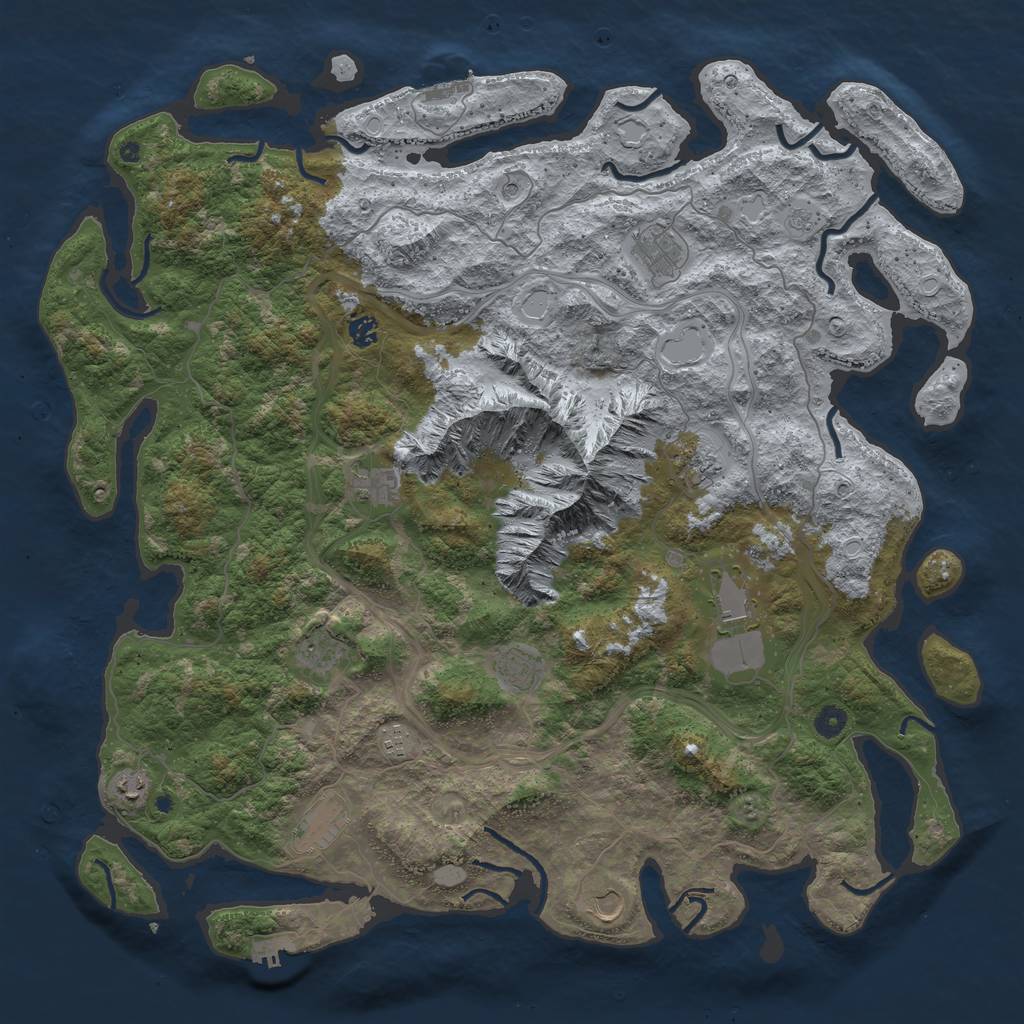 Rust Map: Procedural Map, Size: 5000, Seed: 5687541, 18 Monuments