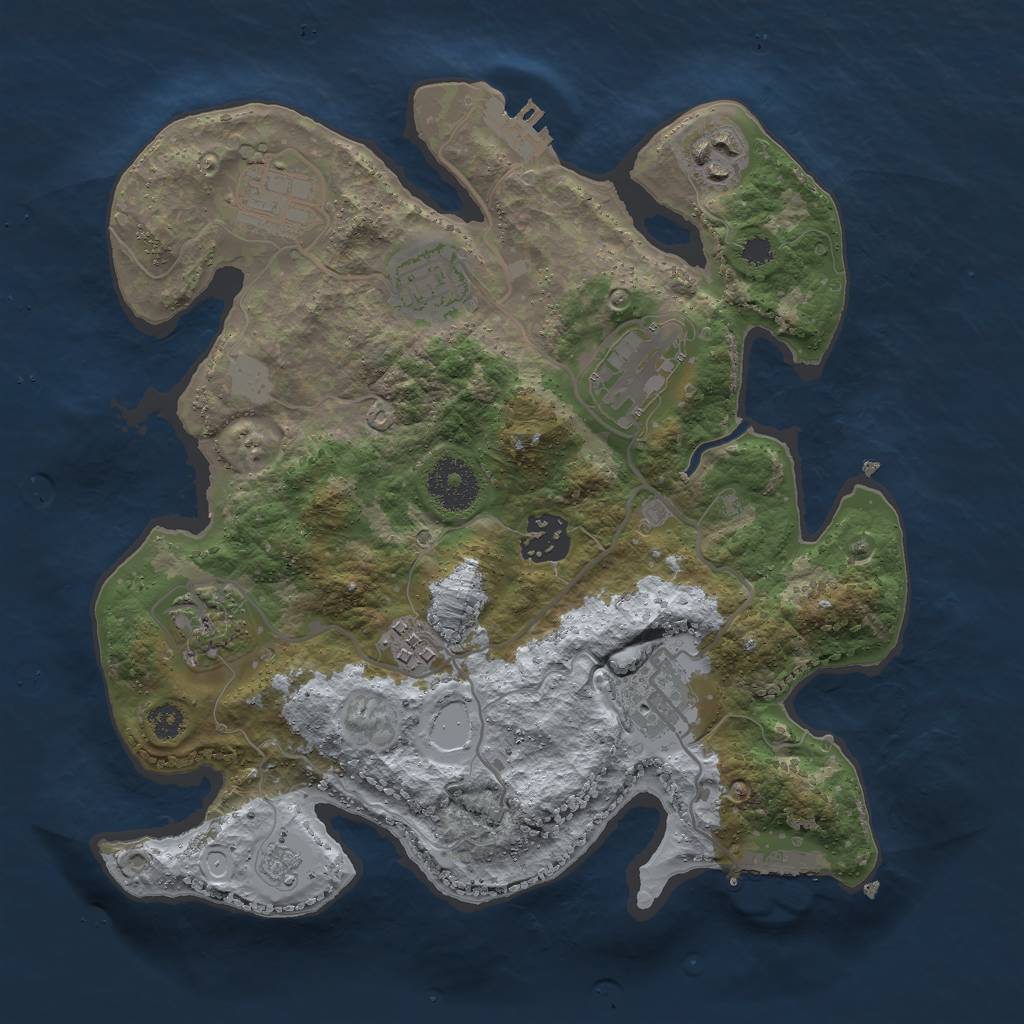 Rust Map: Procedural Map, Size: 3000, Seed: 5883279, 14 Monuments