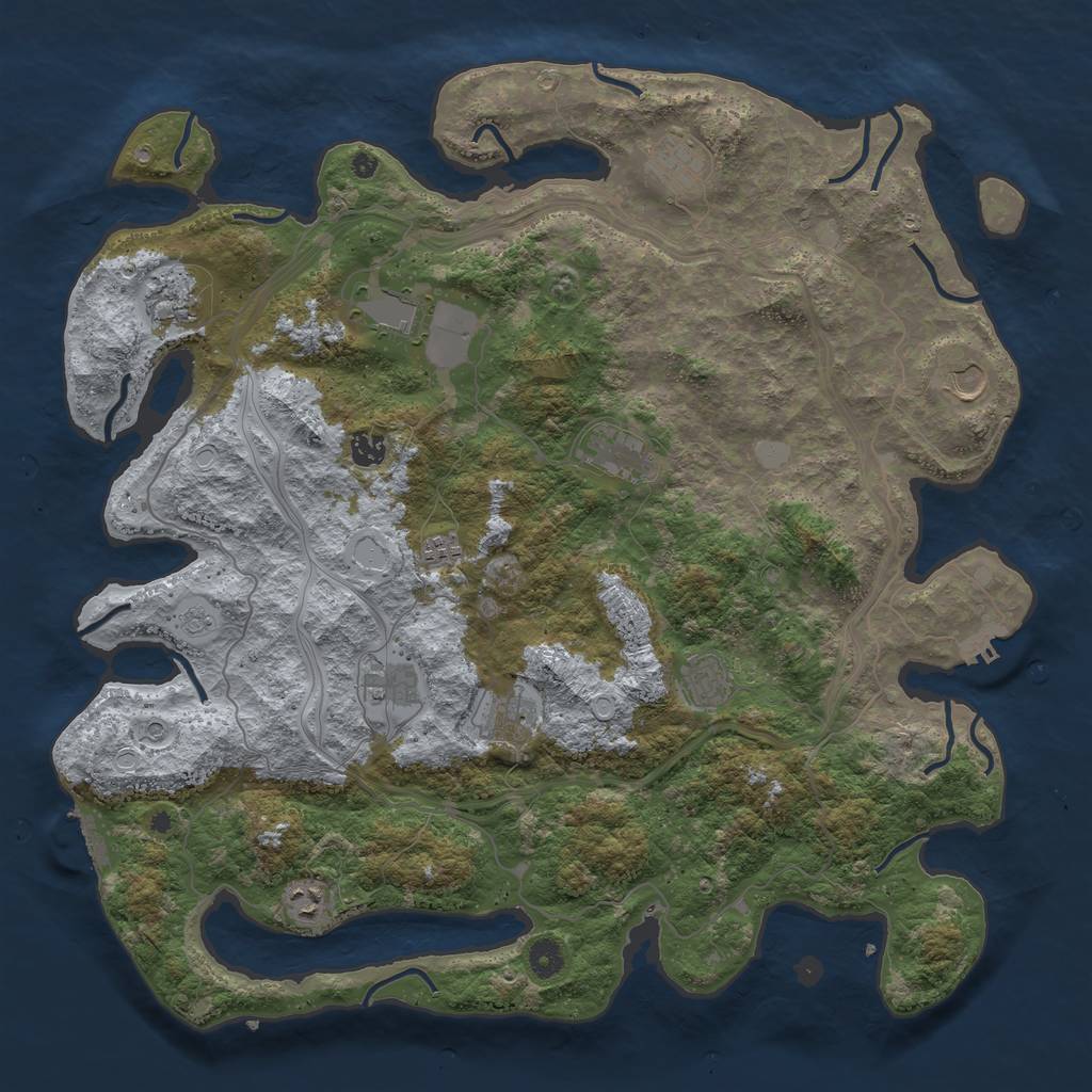 Rust Map: Procedural Map, Size: 4500, Seed: 406390357, 18 Monuments