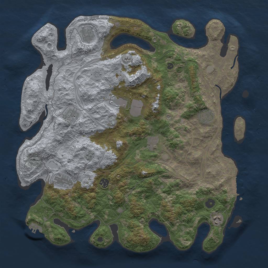 Rust Map: Procedural Map, Size: 4250, Seed: 1988828436, 16 Monuments